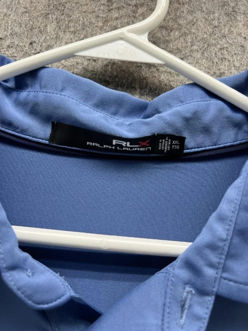 RLX Ralph Lauren Polo Shirt Mens 2XL Blue Solid Golf Performance Jersey
